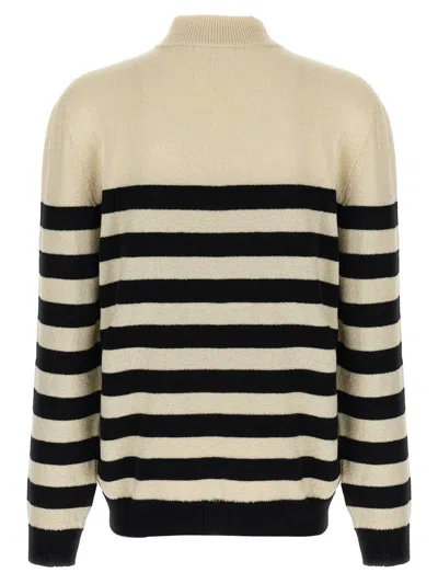 Balmain Striped Sweater With Ribbed Cuffs And Hem In Multi