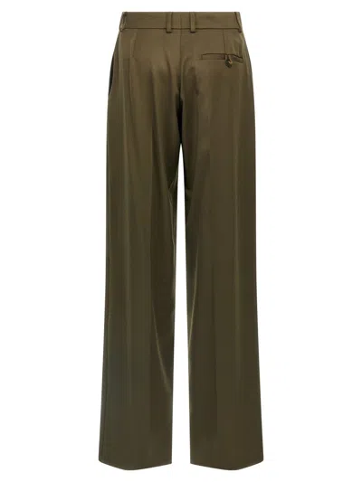 Stella Mccartney Shiny Tailoring Loose Trousers In Green