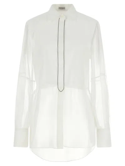 Brunello Cucinelli Layered Shirt Featuring Buttoned Cuffs In White