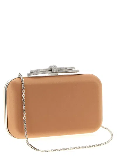 Mach&mach Satin Clutch With Double Bow Detail In Orange