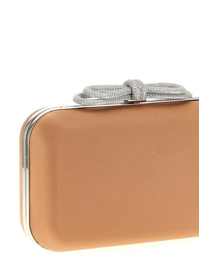 Mach&mach Satin Clutch With Double Bow Detail In Orange