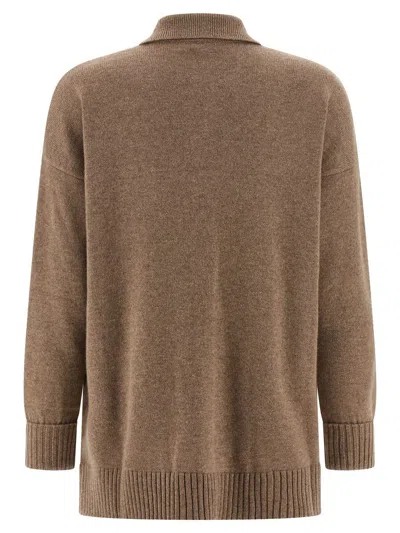 Max Mara Cashmere Cardigan Long Sleeves In Brown