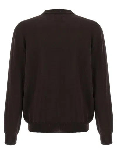 Magliano Graphic Crew Neck Long Sleeve Sweater In Burgundy