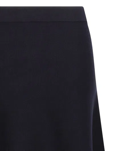 Max Mara High-waisted Flared Skirt With Smooth Finish In Blue