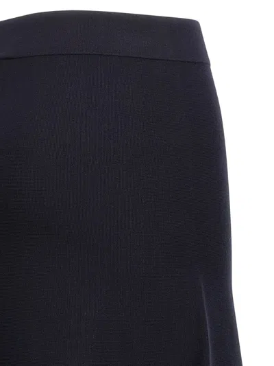 Max Mara High-waisted Flared Skirt With Smooth Finish In Blue