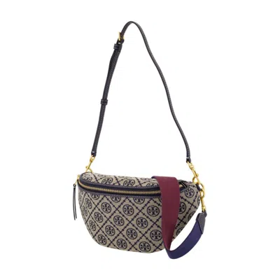 Tory Burch T-monogram Belt Crossbody In Blue