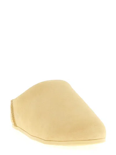 Ugg Elea Slip-on Cream Leather Slippers In Neutral