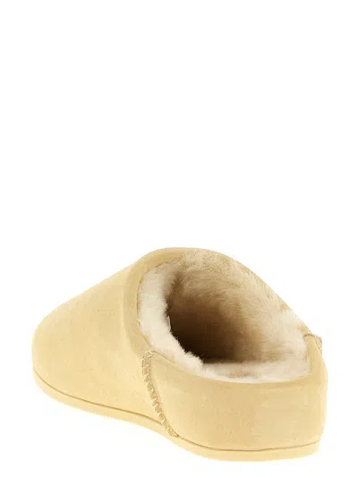 Ugg Elea Slip-on Cream Leather Slippers In Neutral