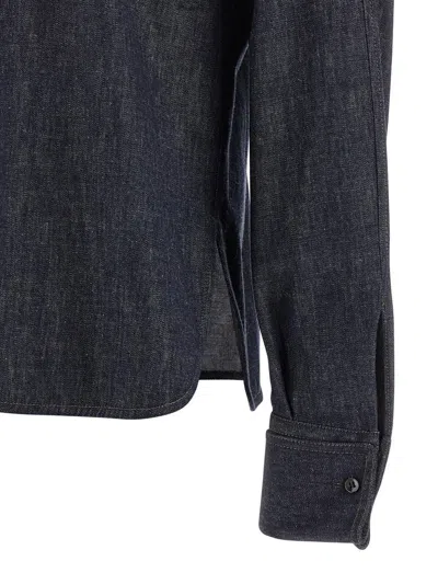 Brunello Cucinelli Cotton Grey Shirt In Blue