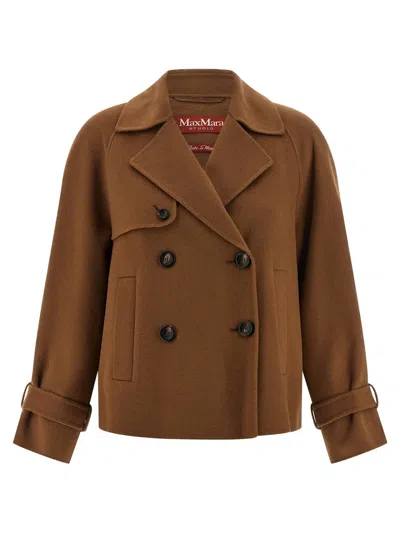 Max Mara Nupar Double-breasted Jacket In Brown