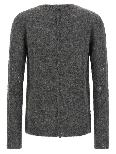 Thom Krom Crew-neck Distressed Sweater In Black