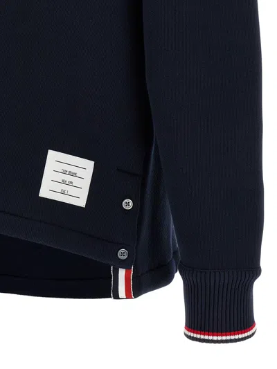 Thom Browne Rwb Tape Hoodie Sweatshirt Blue In Blue