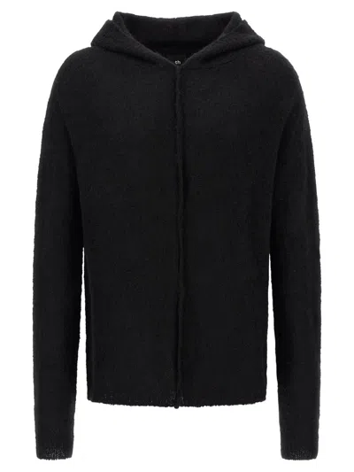 Thom Krom Alpaca Blend Hooded Sweater With Long Cuffed Sleeves In Black