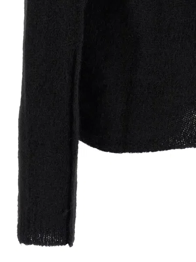 Thom Krom Alpaca Blend Hooded Sweater With Long Cuffed Sleeves In Black