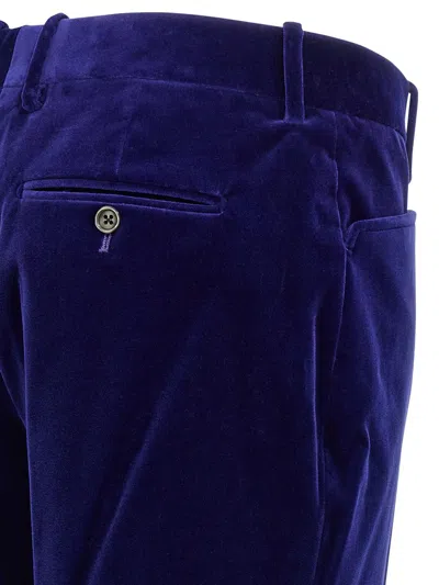 Tom Ford Luxe Velvet Trousers With Pockets And Loops In Blue