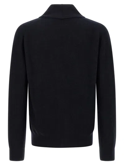 Brioni Ribbed And Braid Cardigan Sweaters And Cardigans Blue In Blue