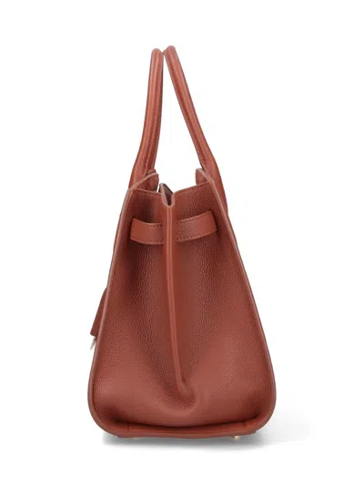 Ferragamo Structured Shoulder Bag Detachable Strap In Brown