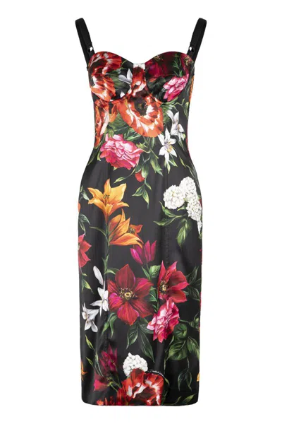 Dolce & Gabbana Women Satin Printed Dress In Multi