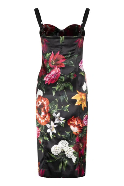 Dolce & Gabbana Women Satin Printed Dress In Multi