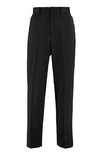 Our Legacy Tailored Black Trousers With Pleated Front And Minimalist Design In Black