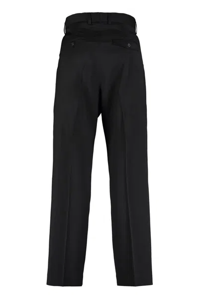 Our Legacy Tailored Black Trousers With Pleated Front And Minimalist Design In Black