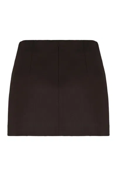 P.a.r.o.s.h Parosh Wool Mini Skirt In Brown