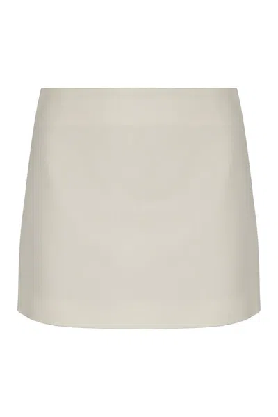 P.a.r.o.s.h Parosh Wool Mini Skirt In Neutral