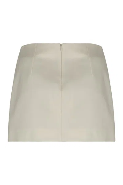 P.a.r.o.s.h Parosh Wool Mini Skirt In Neutral