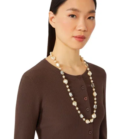 Weekend Max Mara Creso Pearls Necklace In Brown