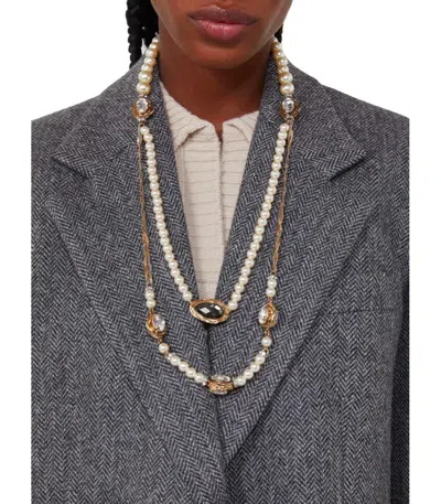 Weekend Max Mara Ombrosa White Necklace In Gold