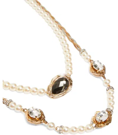 Weekend Max Mara Ombrosa White Necklace In Gold