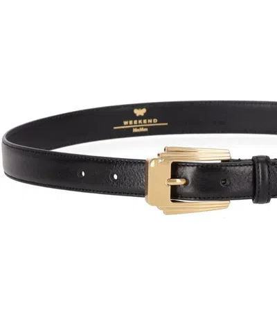Weekend Max Mara Leather Belt In Black