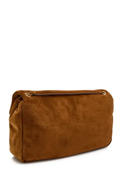 Saint Laurent Calypso Large Padded Suede Shoulder Bag In Brown