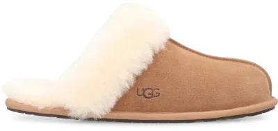 Ugg Scuff Sis Sheepskin-trim Slippers In Brown