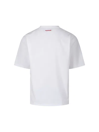 Dsquared2 Crew Neck T-shirt Bold Front Text In White