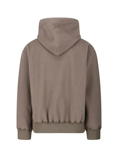 Mm6 Maison Margiela Teddy Fabric Hoodie With Embroidered Mm6 Logo In Brown