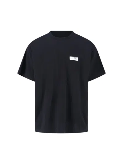 Mm6 Maison Margiela Mm6 By Maison Margiela Oversized T-shirt With Contrasting Pocket Detail In Black