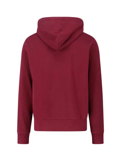 Polo Ralph Lauren Bordeaux Sweatshirt With Drawstring Hood And Pony Embroidery On The Front In Red