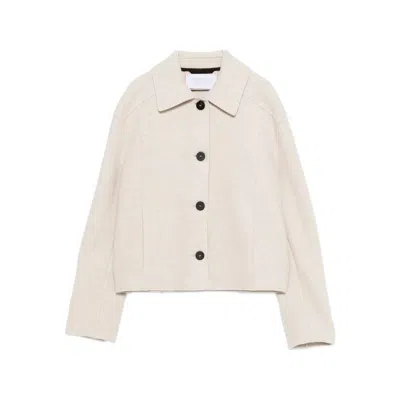 Harris Wharf London Button-front Cropped Jacket In Pattern