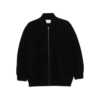 Harris Wharf London Zip-front Balloon-sleeve Jacket In Black