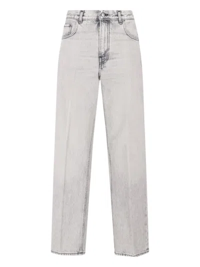 Haikure Mid-rise Regular Fit Straight Leg Trousers In Blue