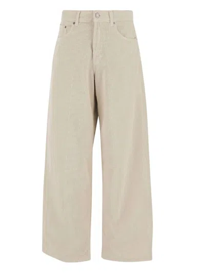 Haikure Oversized Velvet Trousers Belt Loops In Brown