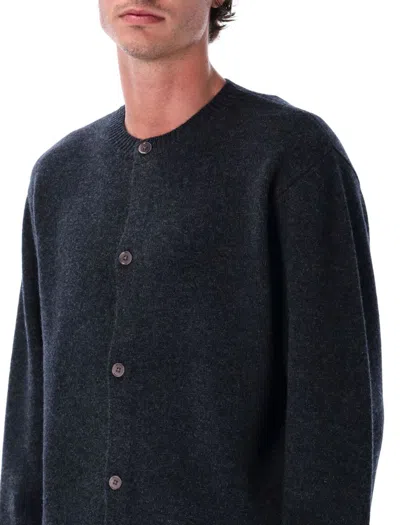 Berner Kuhl Boiled Wool Buttoned Cardigan In Gray