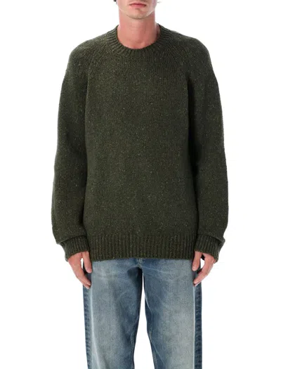 Apc Khaki Lucien Sweater In Green