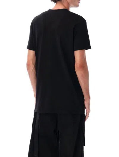 Rick Owens Drkshdw Black Crewneck T-shirt With Logo Print On The Front In Cotton Man In Black