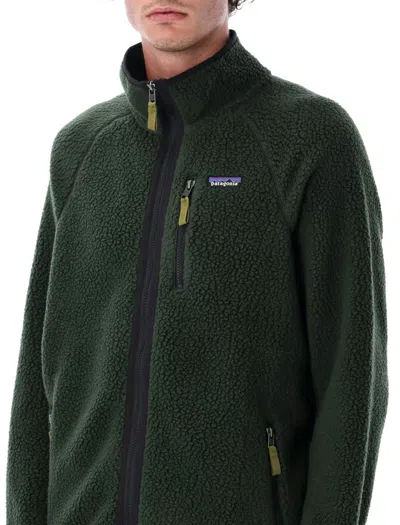 Patagonia Vintage Fleece Jacket Zipped Pockets In Green