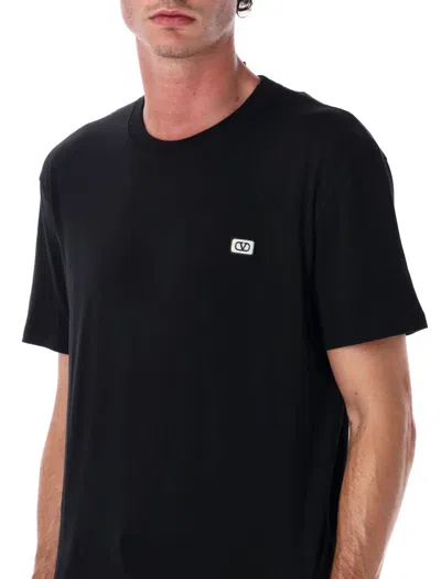 Valentino T-shirt With Signature Vlogo In Black