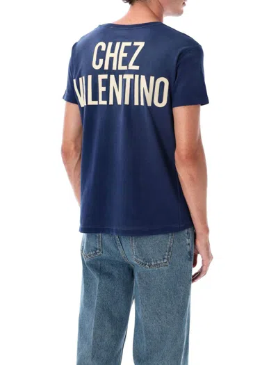 Valentino Garavani Blue Cotton T-shirt In Blue