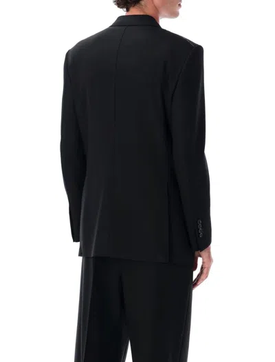 Tom Ford Double-breasted Blazer In Broken Twill In Black