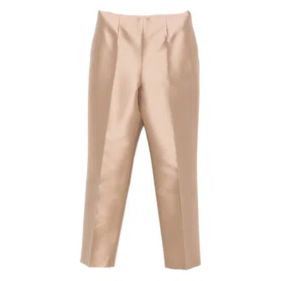 Alberta Ferretti Satin-finish Trousers In Neutral